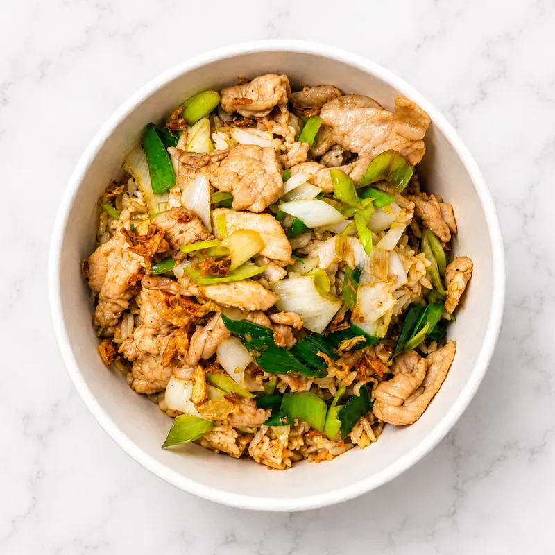 Riz sauté au porc